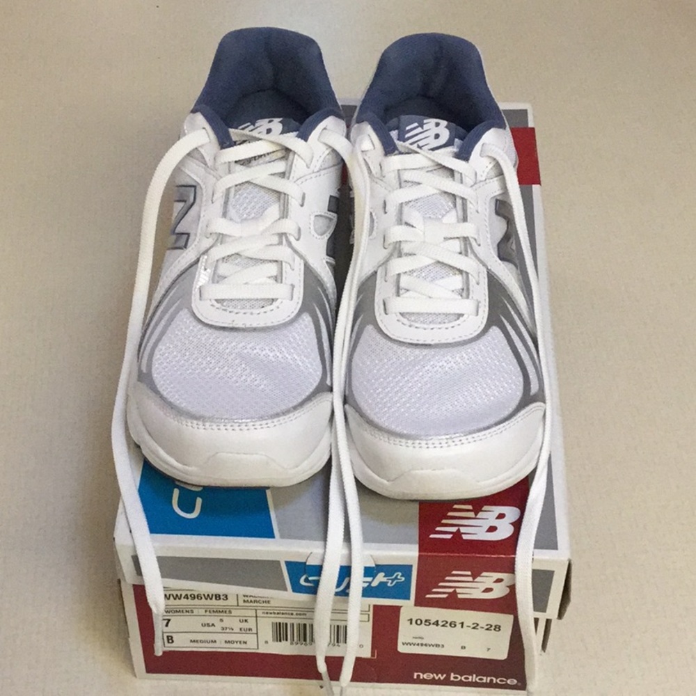 New Balance Walking Marche Cush Shoes White/Blue 7